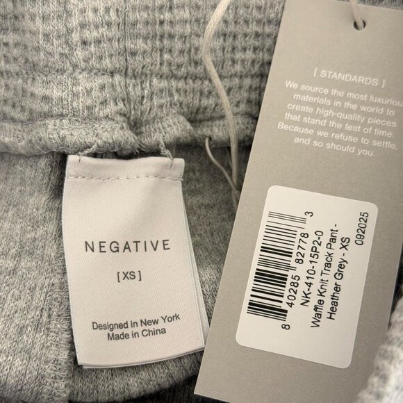 Negative Underwear Waffle Knit Track Pant in Heather Grey, Size X-Small - Picture 9 of 11